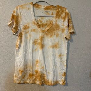 Universal threads orange tie die v neck tee s